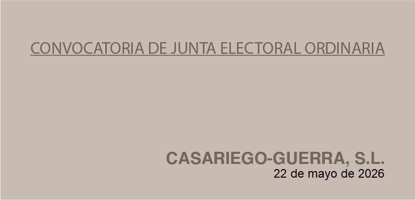 [Convocatoria] JUNTA GENERAL ORDINARIA. CG, SL