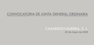 [Convocatoria] JUNTA GENERAL ORDINARIA. CG, SL