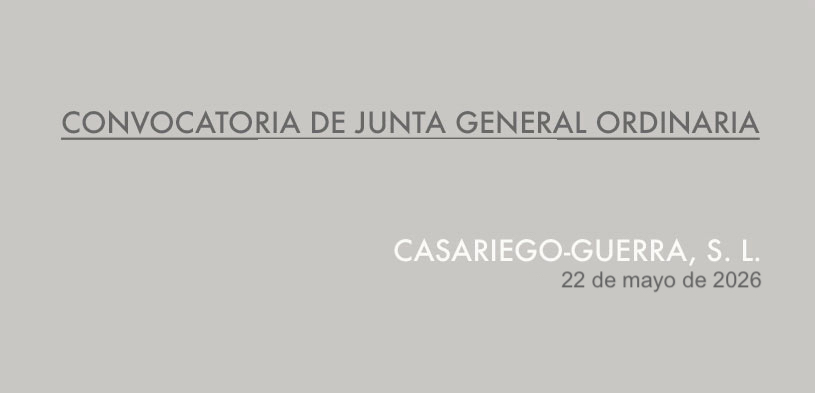 [Convocatoria] JUNTA GENERAL ORDINARIA. CG, SL